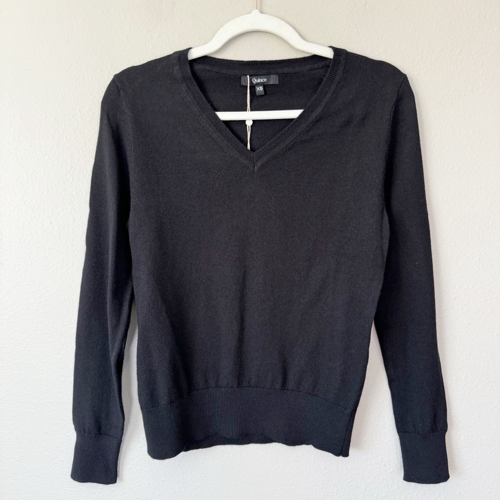 Quince Merino Wool V Neck Sweater